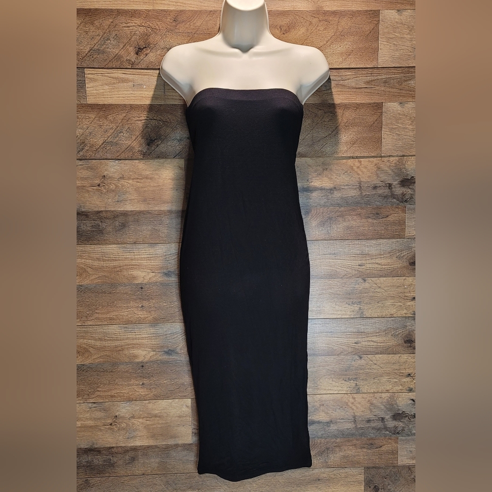 Naked Wardrobe Black Tube Top Bodycon Dress XL NWOT